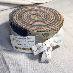 Moda Historical Blenders Jelly Roll in Navy, Red, Yellow and Gray New